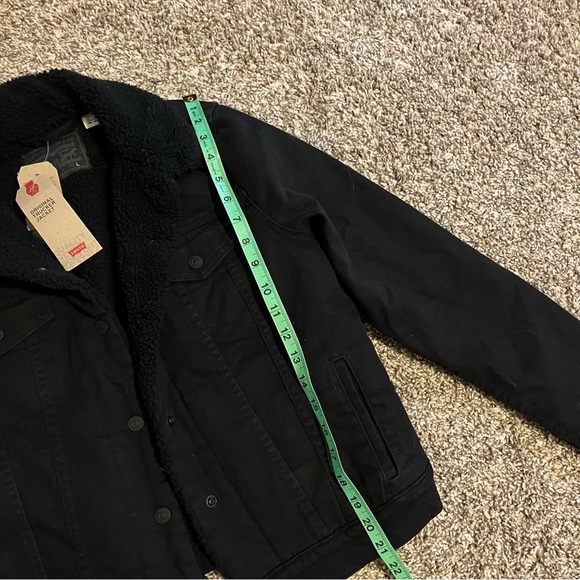 NWT Levi’s Sherpa Original Trucker Jean Jacket Black L - Picture 9 of 10